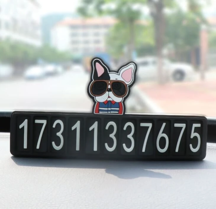Luminous Cute PVC Rubber Car Phone Number Plate