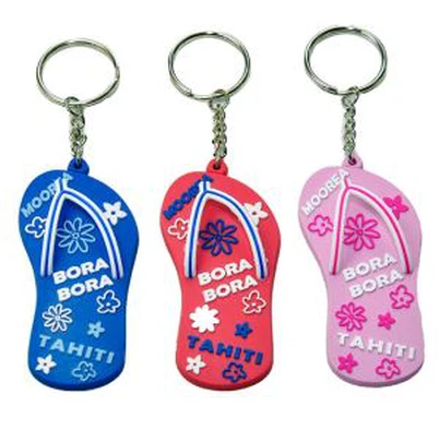 スリッパ型のPVCキーホルダービーチのお土産のアイデア