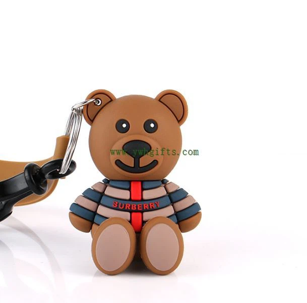 Cute 3D PVC Keychain Rubber Doll Key Chain Silicone Key Holer